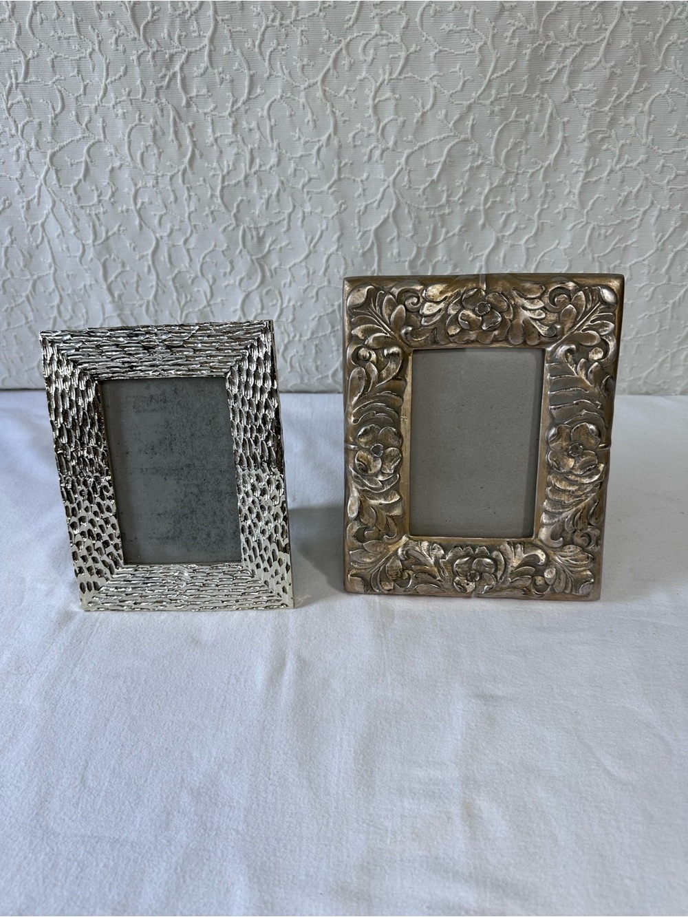 Vtg Charpente Gold Tone Ornate Scroll Picture Frame 7x9 Heavy Tabletop & silver